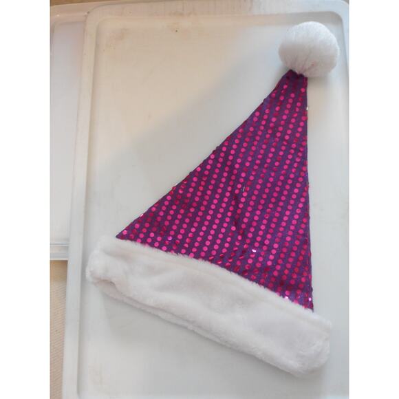 Purple with Sequin Purple Dots Christmas Santa Hat 18″ Tall by Merry Brite - Picture 2 of 2